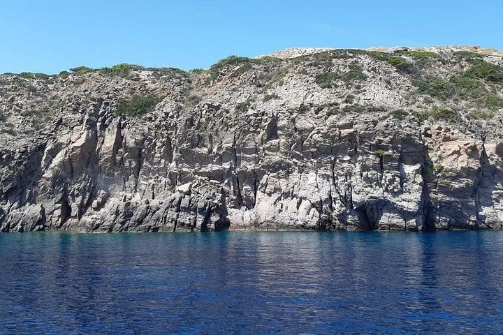 Rocky coastline seen from the sea